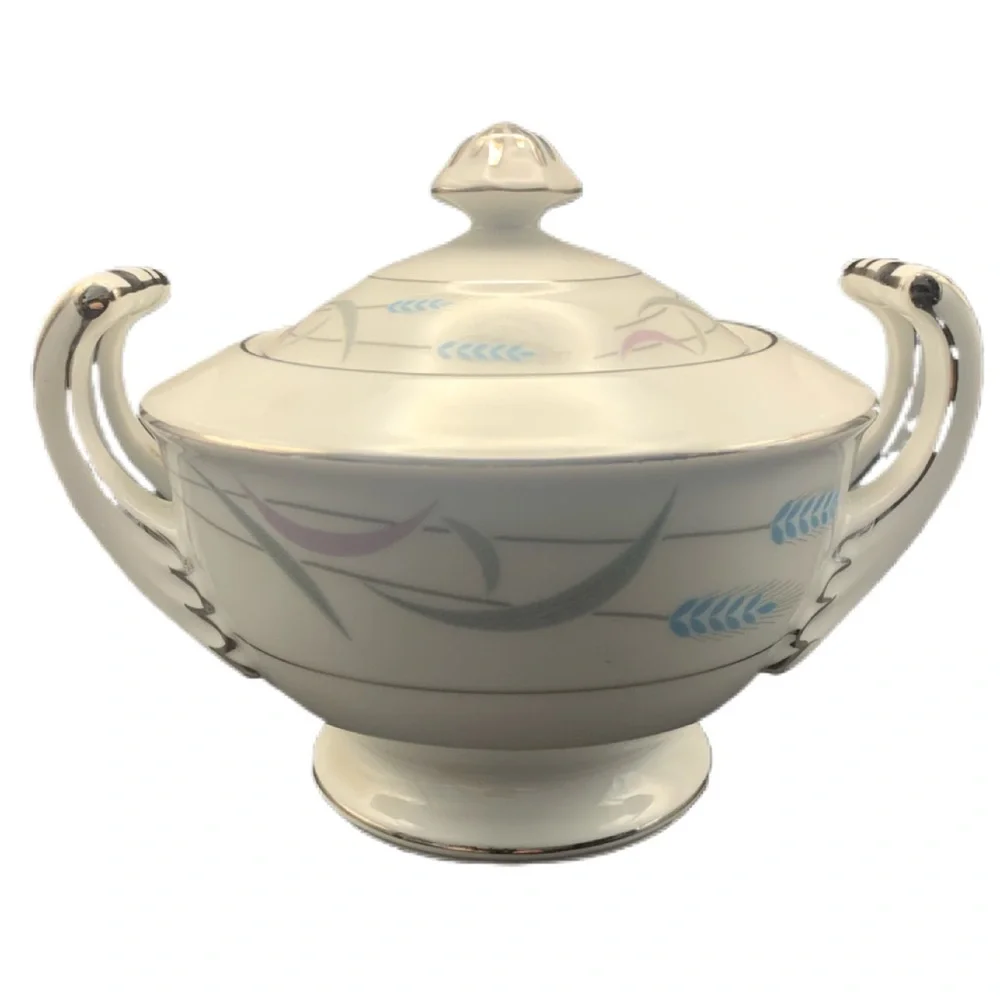 Vintage Valmont China Royal Wheat Sugar Bowl Lidded Lid Made in Japan Classic